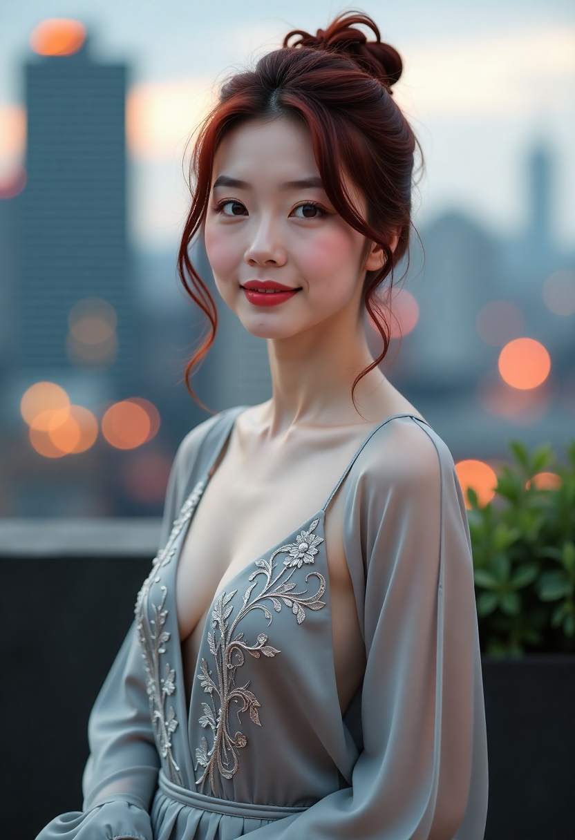 沿海夜色中的列车与港口灯火